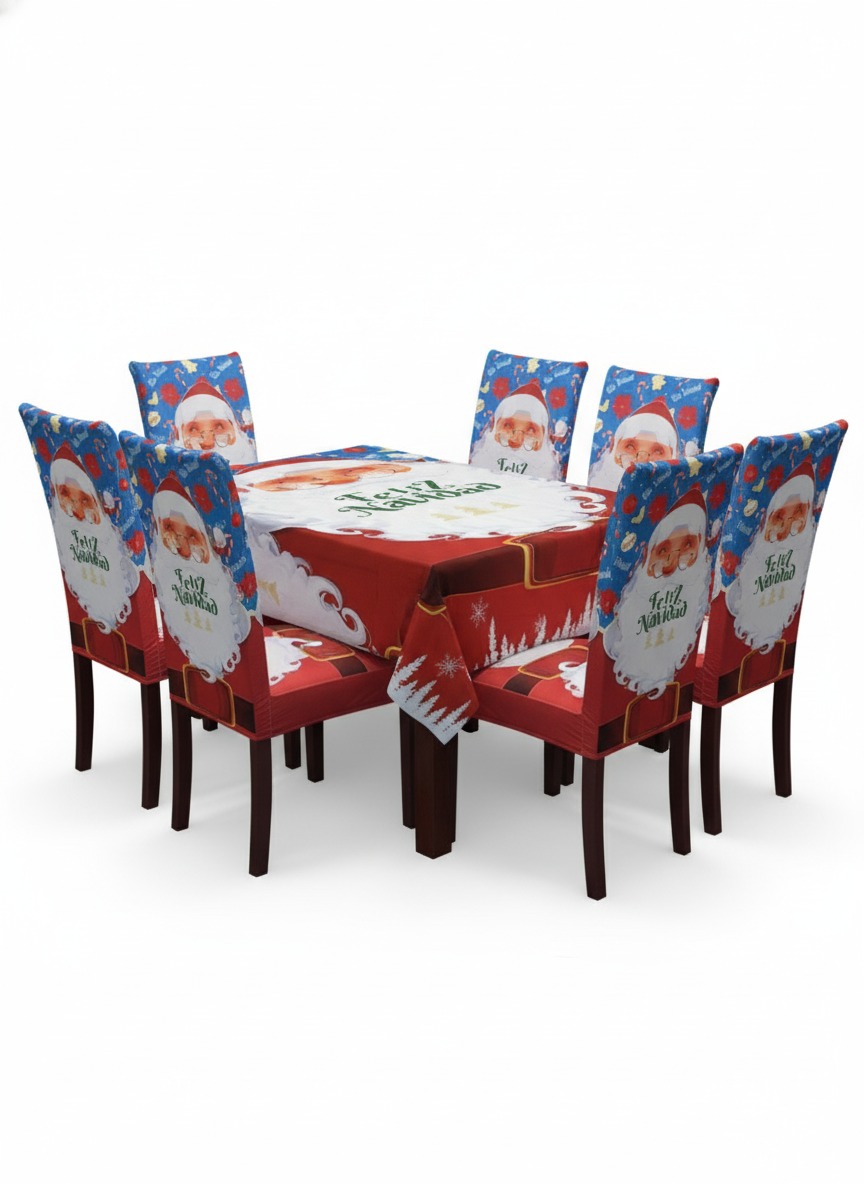 Set mantel + 6 fundas sillas NAVIDAD